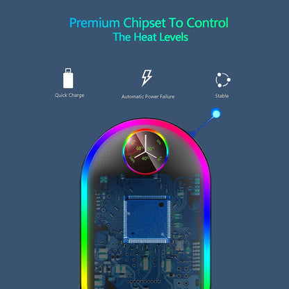 Hand Warmers, 10000Mah Hand Warmers Rechargeable, 7 Changing Colors Lights Electric Hand Warmers, Reusable Hand Warmer for Raynauds, Outdoors, Hunting, Golf, Camping, Women Mens Gifts(Black)